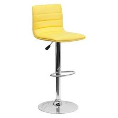 Flash Furniture 25 to 33 Striped Bar Stool in Yellow with Chrome Base
