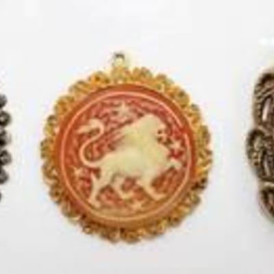 3 Cameo Brooches