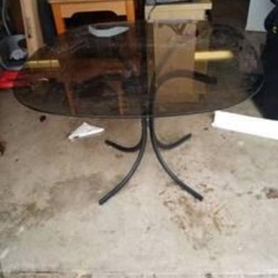 Glass Top Table With Metal Frame