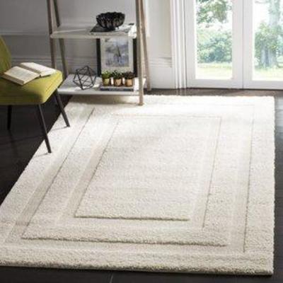 Creme Abstract ShagFlokati Loomed Area Rug - (8'6X12') - Safavieh, Adult Unisex, Size 8'6X12'