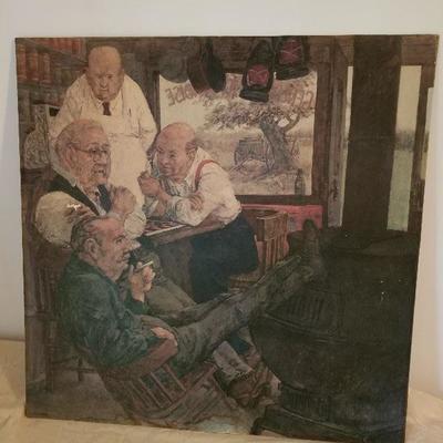 Lot # 141 - $20 FOUR Old Man Picture (Notice a small tear on the right arm of man sitting)  