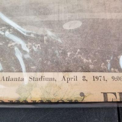 Lot # 100 - $25 Hank Aaron 1974 Career Home Run Newspaper Article  