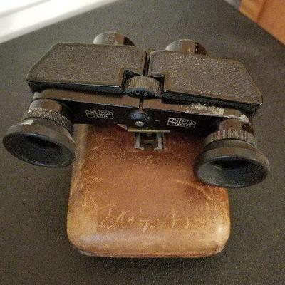 Top view of previous picture of Carl Zeiss Jena Binoculars with case  