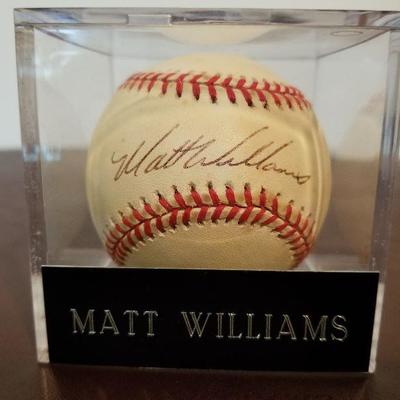 Lot #206 - $15 Autographed Matt Williams Baseball 