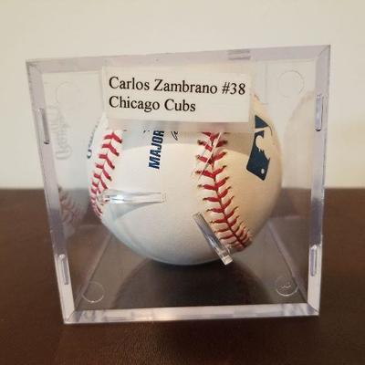 Lot # 200 - $15 Carlos Zambrano #38 Autographed baseball  