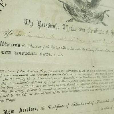Lot # 154 - Close Up of Civil War Archive, Volunteer Service, Signed by Abraham Lincoln 