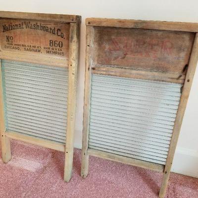 Lot # 13 - $60 FOR BOTH if purchased together. National Washboard Co. & Super Glass Washboard  