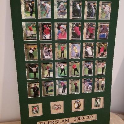 Lot # 151 - $50 THIRTY Tiger Woods Golf Cards Tiger Slam 2000-2001 (Not framed) 