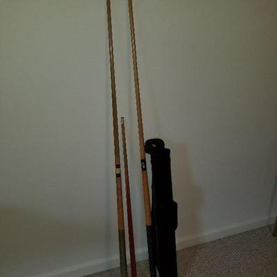 Lot # 178 - $ 30 TWO Pool Sticks & Case Carrier 