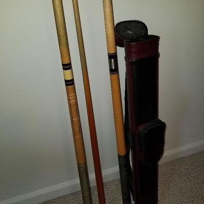 Lot # 178 - $ 30 TWO Pool Sticks & Case Carrier 