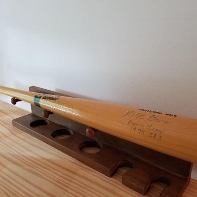 Lot # 182 - $50 Ralph Garr Autographed Baseball Bat - 1974 Batting Champ 