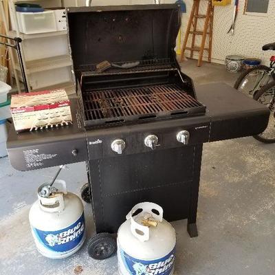 Lot # 231 - $ 90 Char Broil Grill (Used) & 2 Propane Tanks  