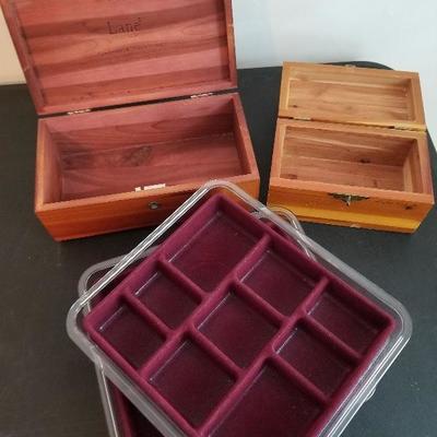 Lot # 93 - $20 Small Lane Jewelry Box & Jewelry Box & 2 Storage Carriers for Jewelry  