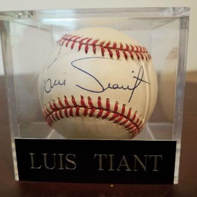 Lot #209 - $15 Autographed Luis Tiant Baseball  