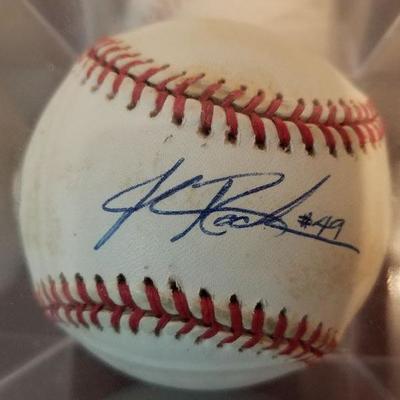 Lot # 202 $40 John Rocker Autographed Official MLB Baseball Atlanta Braves  