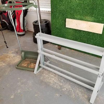 Lot # 251 - $60 DUMBBELL RACK Barbell Holder Organizer & Very light weight golf bag carrier.. Please be sure this is what this is.