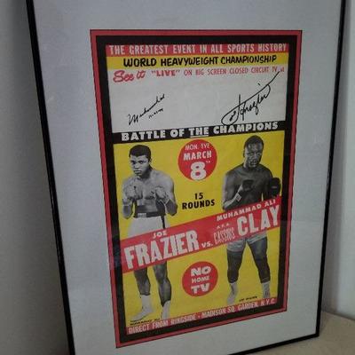 Lot # 153 - $1200 Autographed by BOTH Muhammad ALI vs. Joe Frazier Poster March 8 Matchup Madison Sq. Garden, NYC (21