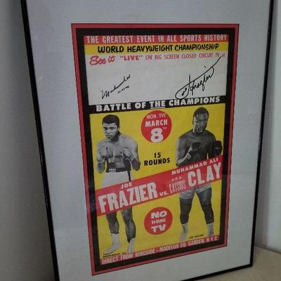 Lot # 153 - $1200 Autographed by BOTH Muhammad ALI vs. Joe Frazier Poster March 8 Matchup Madison Sq. Garden, NYC (21" wide x...