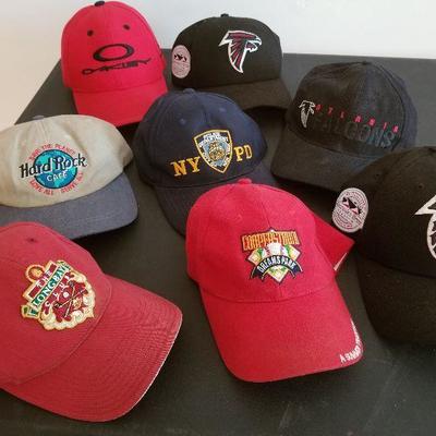 Lot # 85 - $40 Eight Baseball Caps Oakley Falcons NY PD and others  
