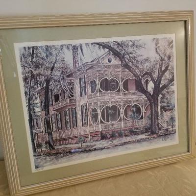 Lot # 140 - $ 35 G. Myrick (Think might be a Savannah house) 30 1/2 " wide X 25" Top/Bottom 