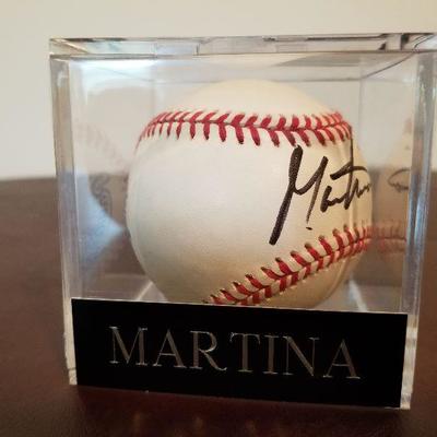 Martina Signed baseball being sold with Lot # 158   