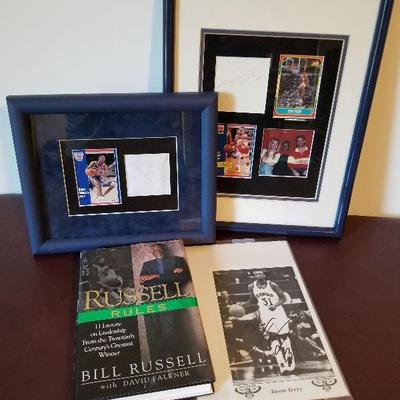Lot # 174 - $ 125 Photos Spud Webb (Atlanta Hawks) & Kenny Anderson Autographs and Book by Bill Russell Autographed 