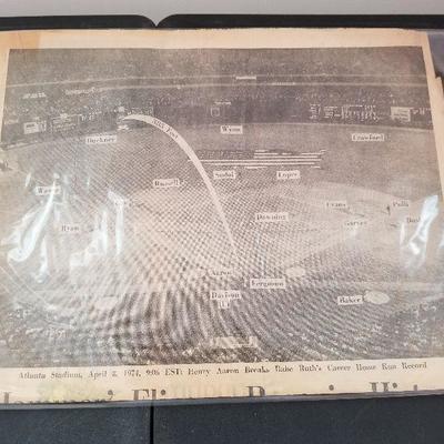 Lot # 100 - $25 Hank Aaron 1974 Career Home Run Newspaper Article  