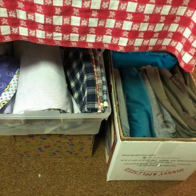 Fabric in boxes 