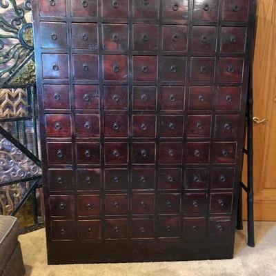 Asian style herb or apothecary cabinet