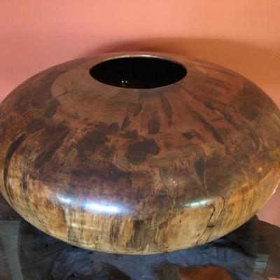 Ed Moulthrop burled wood vessel.  Leopard maple