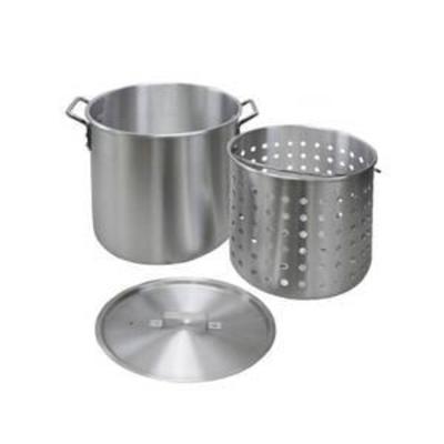 CHARD ASP60, Aluminum Stock Pot and Strainer Basket Set, Silver, 60 quart