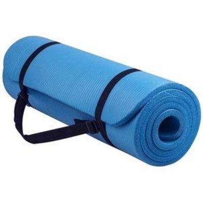 BalanceFrom Go Yoga All Purpose Anti-Tear Exercise Yoga Mat with Carrying Strap, Blue