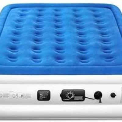Cumbor Queen Air Mattress with Built-in Pump, Luxury Queen Size Inflatable Airbed with Air Coil Technology - Elevated Raised Double High...