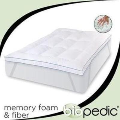 BioPEDIC Memory Plus Deluxe Memory Foam and Fiber Bed Topper with Anchor Bands