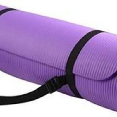BalanceFrom Go Yoga All Purpose 12 inch Extra Thick High Density Anti Tear Exercise Yoga Mat with Carryi g Strap