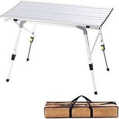 Aluminum Height Adjustable Folding Table Camping Outdoor Lightweight Camping