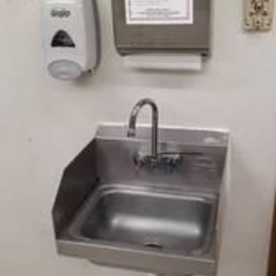 #advance hand sink with paper towel soap