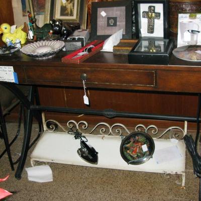 Campaign desk with side outlets and phone jacks   BUY IT NOW $ 90.00