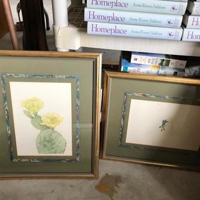 Framed watercolor floral blossom $75
Framed Watercolor cactus blossom $75