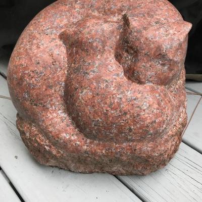 Stone cat sculpture $85