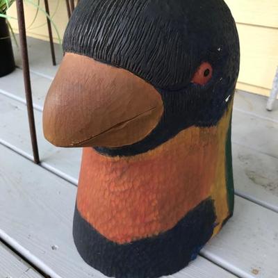 Folk Art Chainsaw Carved Bird Head from Australia $140