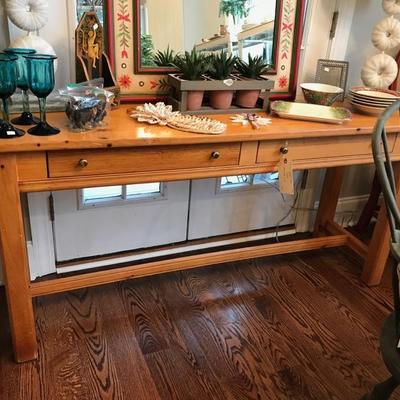 Pine Lane 2 drawer side table $175