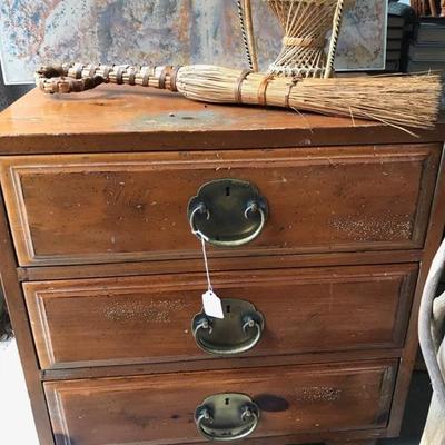 Three drawer end table/nightstand $45