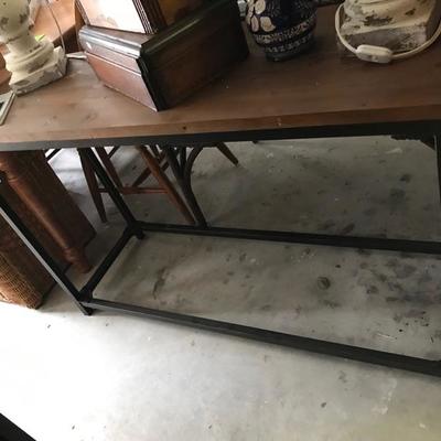 Metal and wooden sofa table $60