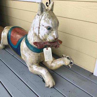 Vintage Polychrome Painted Wooden Carousel Animal $450