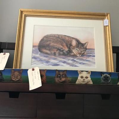 Marty Whaley Adams 
Alice Rose  $400
watercolor on paper
Walter Hunt
Row of Cats $195