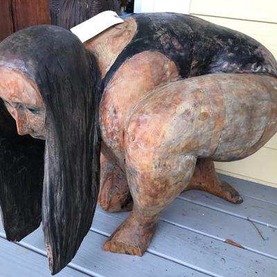 Lisa Becu, American, Maine 20/21st centuries
Kneeling Woman polychrome carved wood signed Becu 8897  $1,700