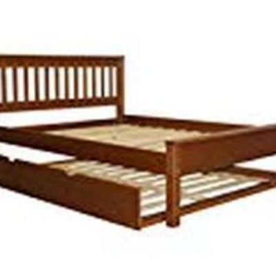 Bedz King Mission Style Full Bed with a Full Trundle, Espresso