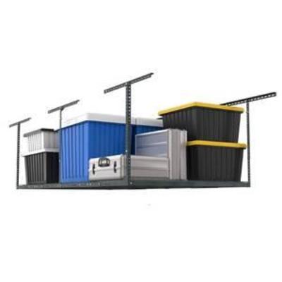 FLEXIMOUNTS 4 ft. x 8 ft. Heavy Duty Overhead Garage Adjustable Ceiling Storage Rack