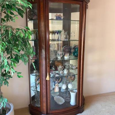 Jasper Cabinet Co. oversize curio cabinet curved glass $450